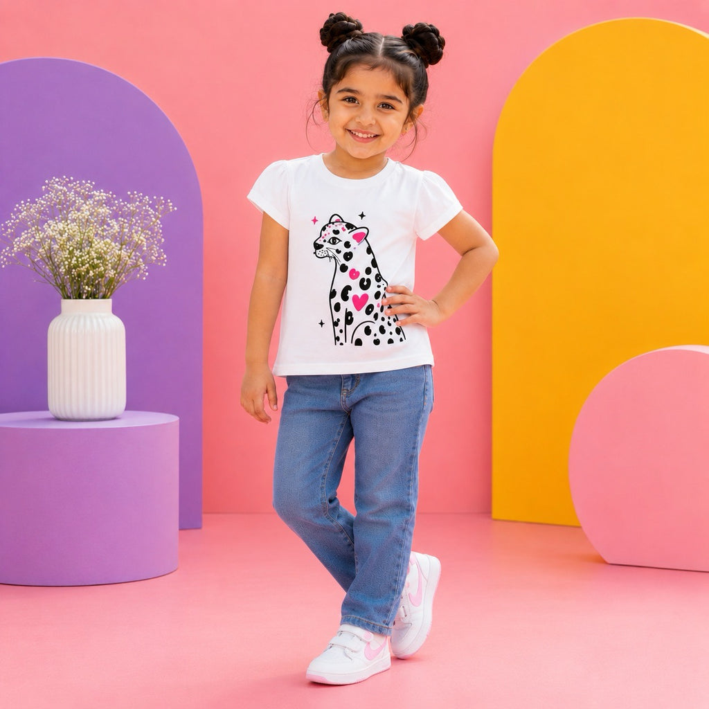 Leopard Silhouette Kids T-Shirt – 100% Cotton