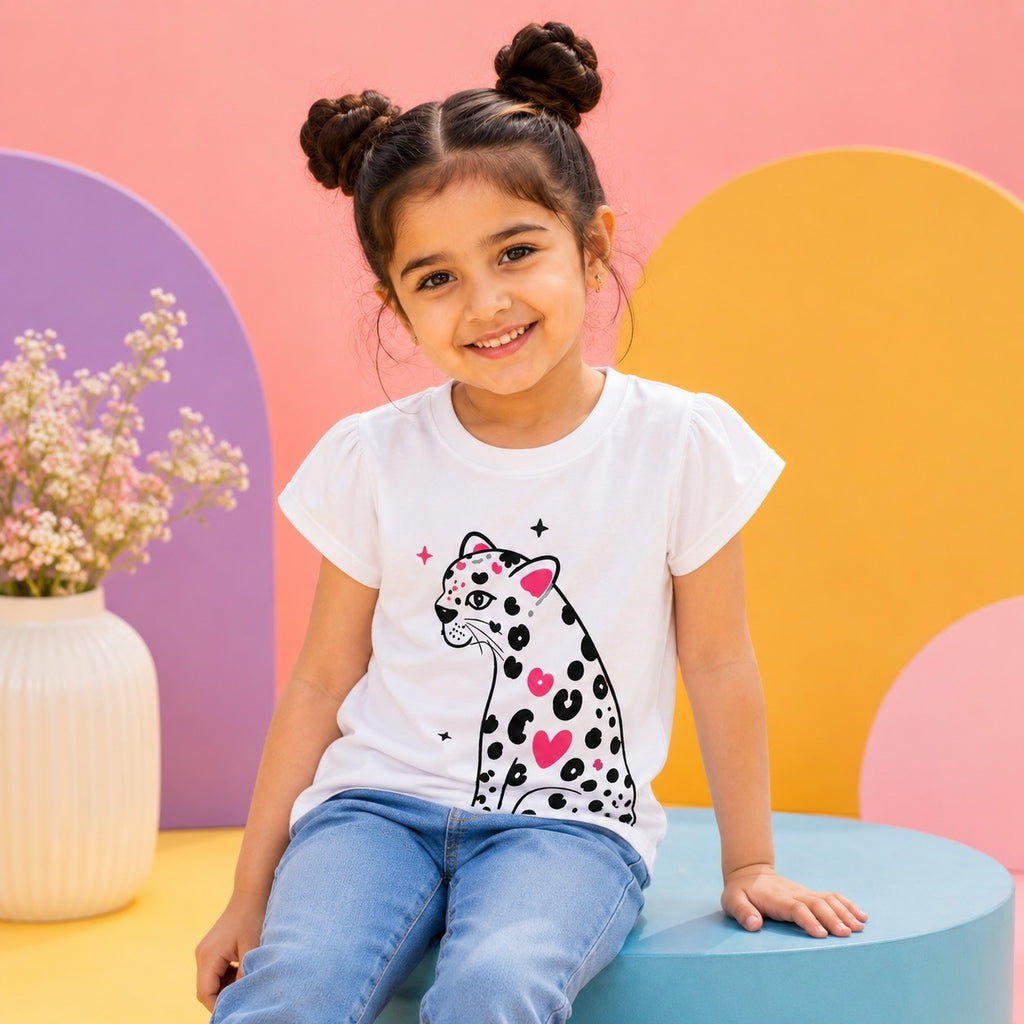 Leopard Silhouette Kids T-Shirt – 100% Cotton