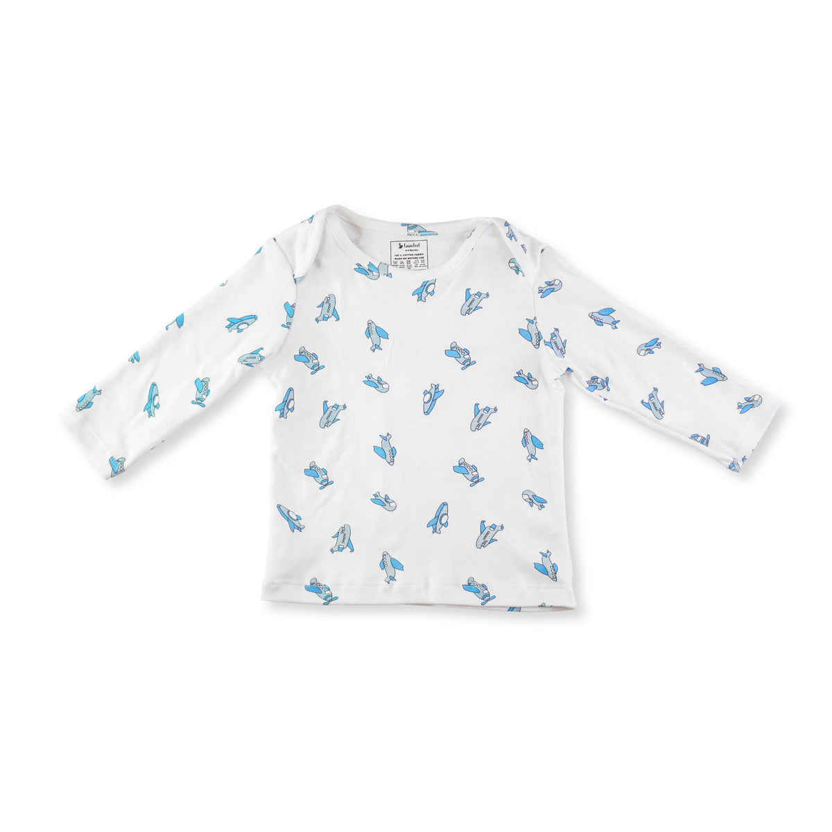 Combination of 2 - T-shirts all over Giraffe print and all over Aeroplane print