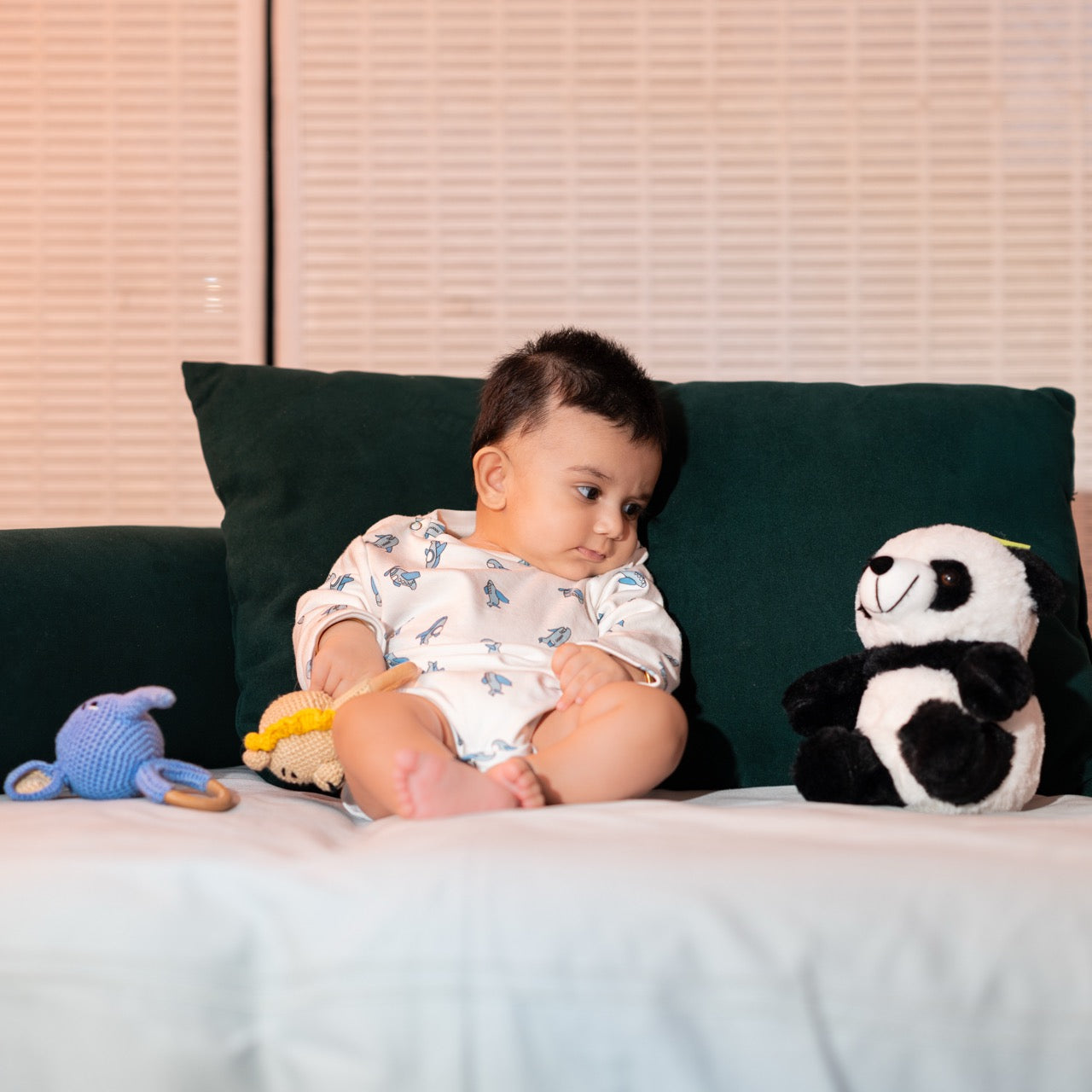 Premium cotton full sleeve Onesie / Bodysuit for boys / girls - all over Aeroplane print