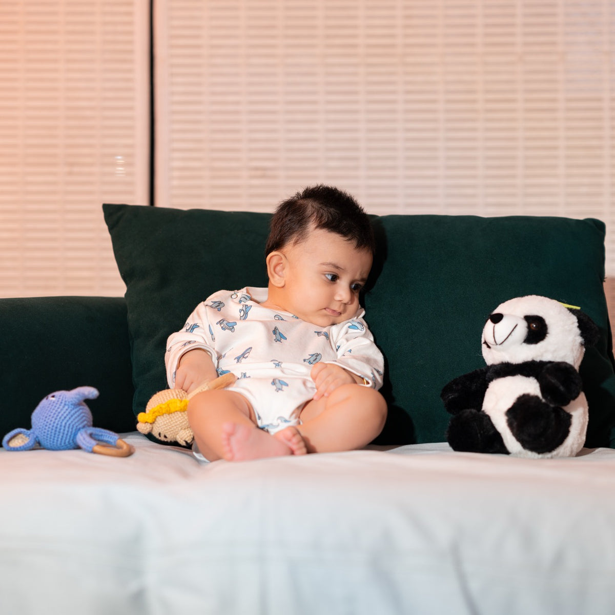 Premium cotton full sleeve Onesie / Bodysuit for boys / girls - all over Aeroplane print