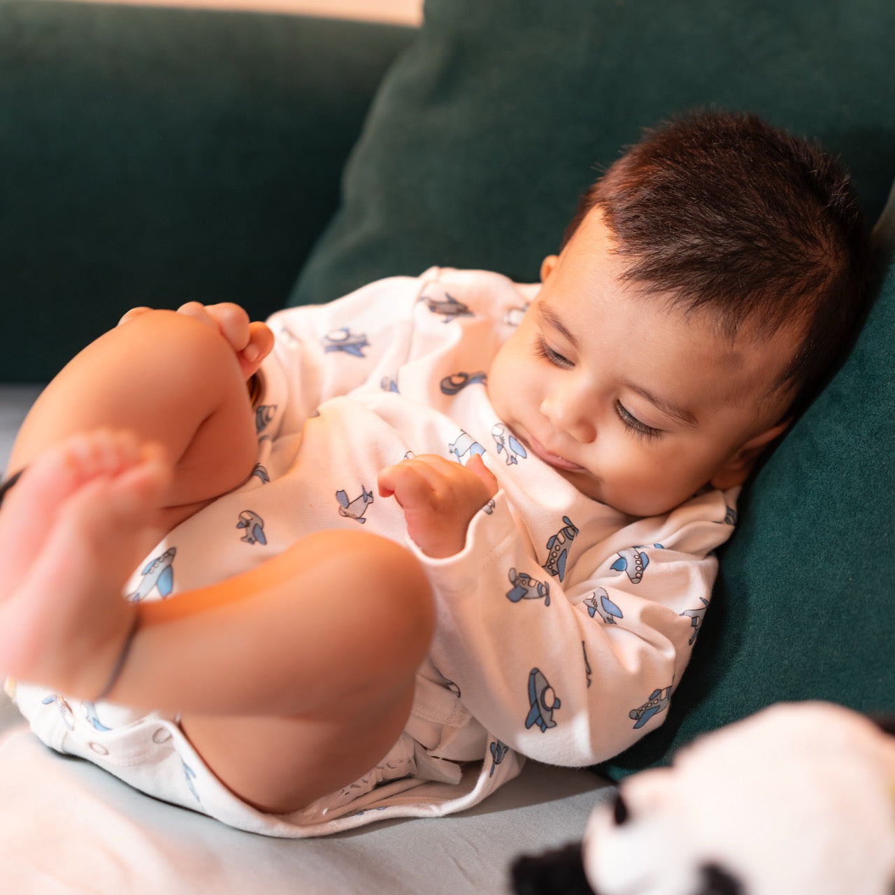 Premium cotton full sleeve Onesie / Bodysuit for boys / girls - all over Aeroplane print