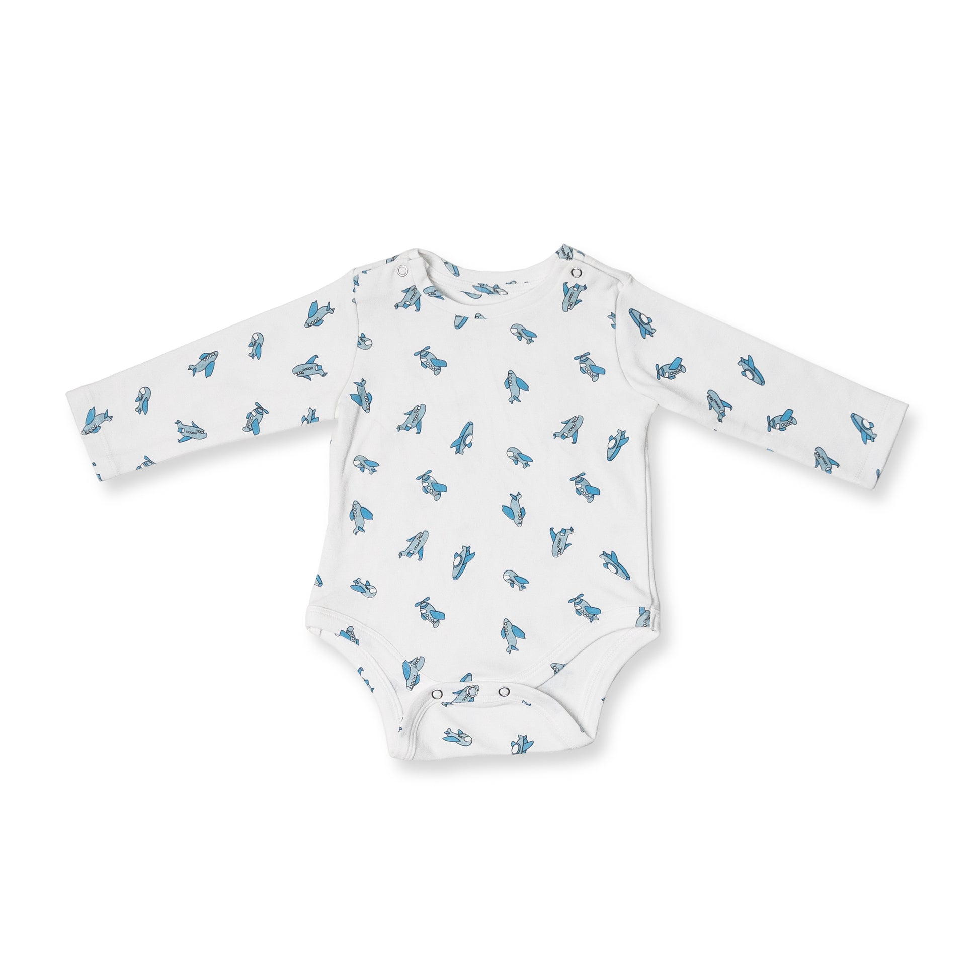 Premium cotton full sleeve Onesie / Bodysuit for boys / girls - all over Aeroplane print