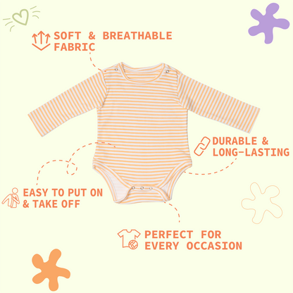 Combination of 2 - Onesies Peach stripes and Peach solids