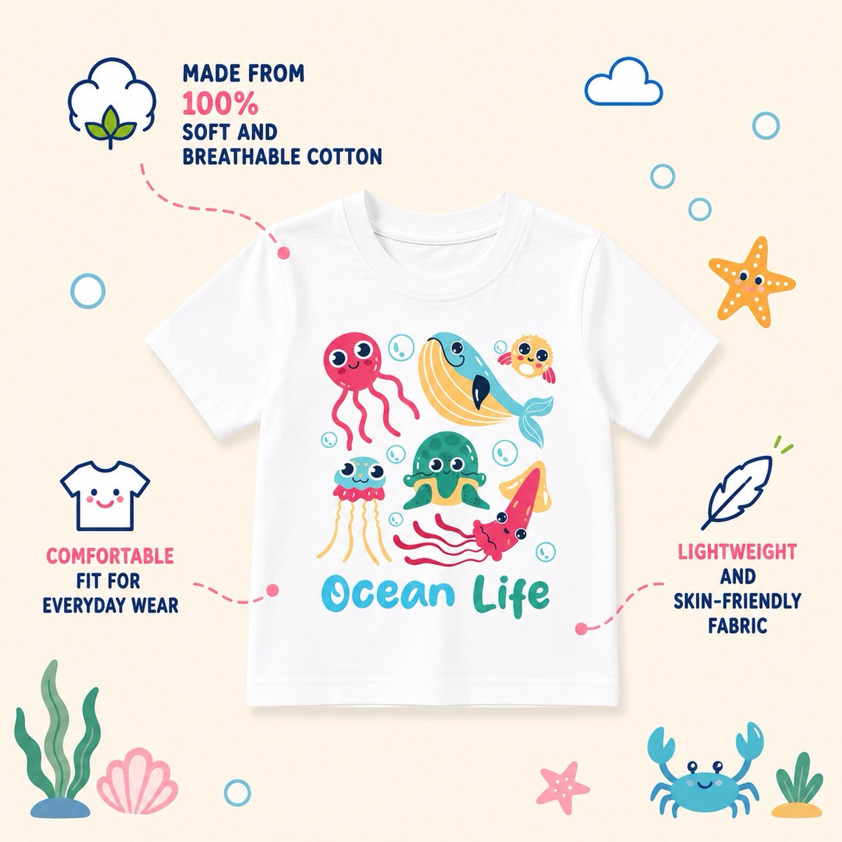 Ocean Life Kids T-Shirt