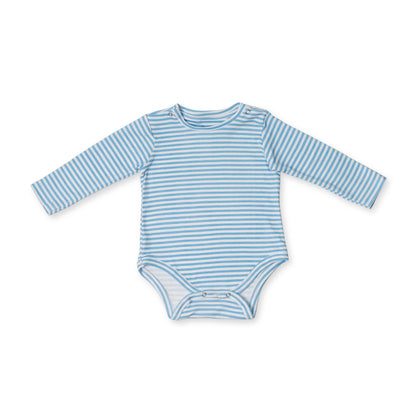 Combination of 3 - Onesies Blue stripes, Blue solids and all over Aeroplane print