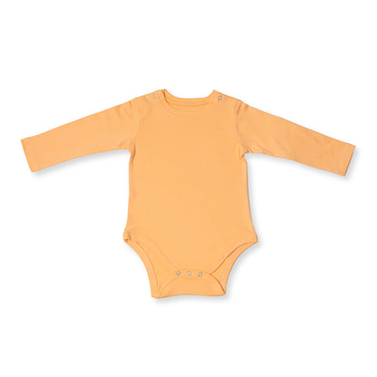 Premium cotton full sleeve Onesie / Bodysuit for boys / girls - Peach