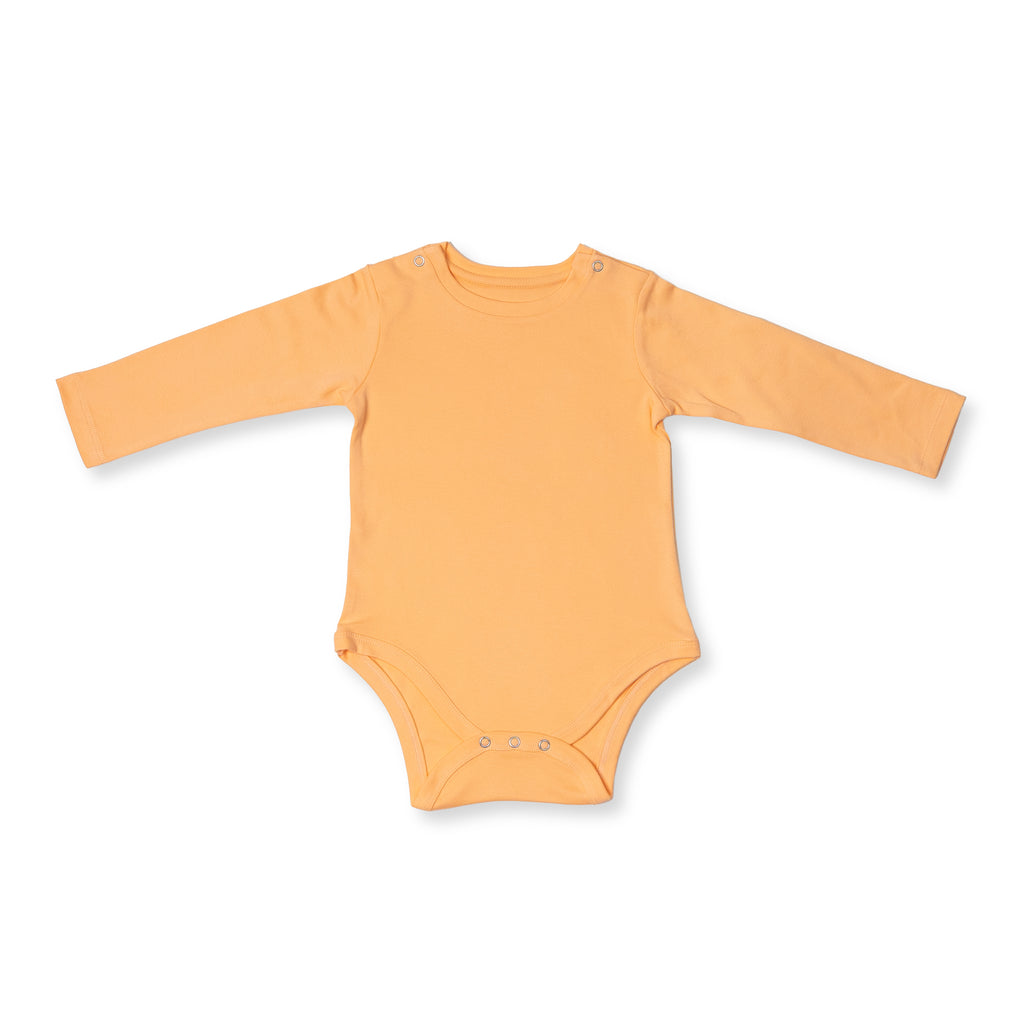 Combination of 3 - Onesies all over Deer print, Peach stripes and Peach solids