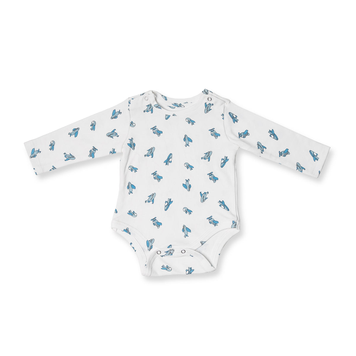 Combination of 2 - Onesies all over Giraffe print and all over Aeroplane print