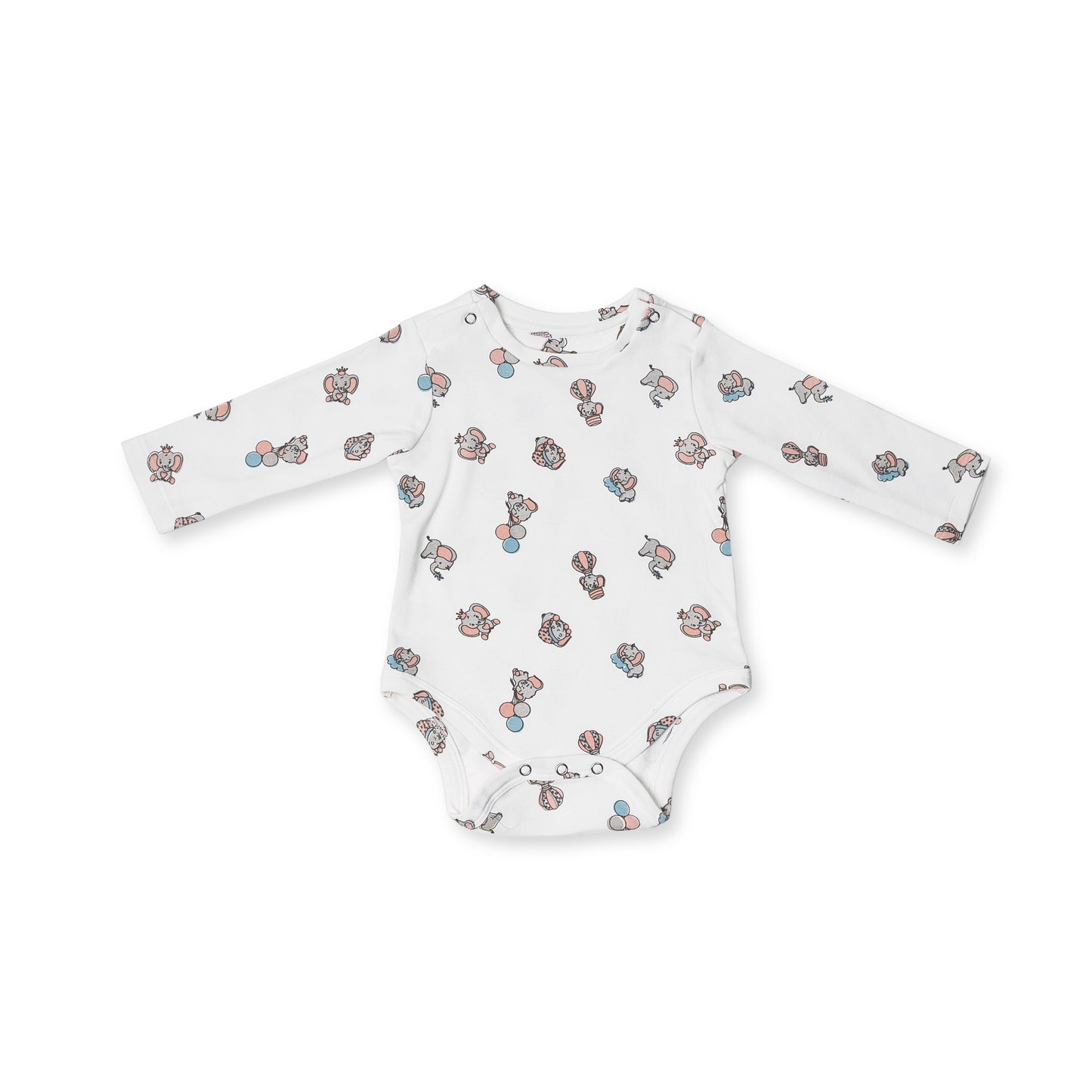 Combination of 3 - Onesies Grey stripes, Grey solids and all over Elephant print