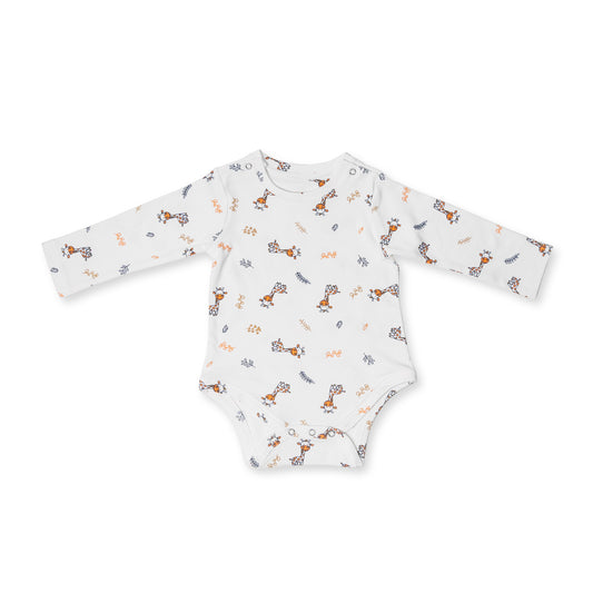 Premium cotton full sleeve Onesie / Bodysuit for boys / girls - Giraffe print