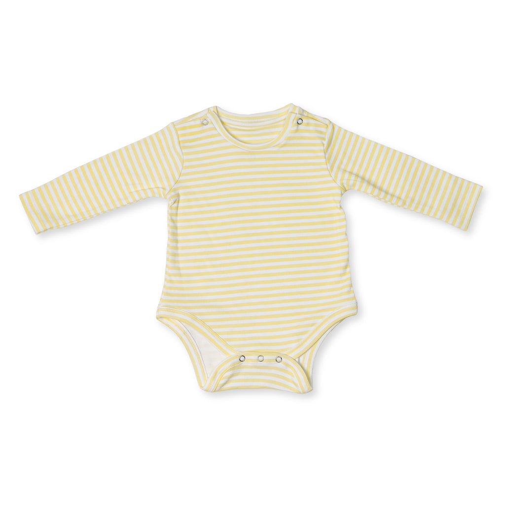 Combination of 2 - Onesies Yellow stripes and Yellow solids