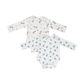 Combination of 2 - Onesies all over Giraffe print and all over Aeroplane print