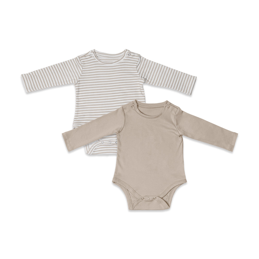 Combination of 2 - Onesies Grey stripes and Grey solids