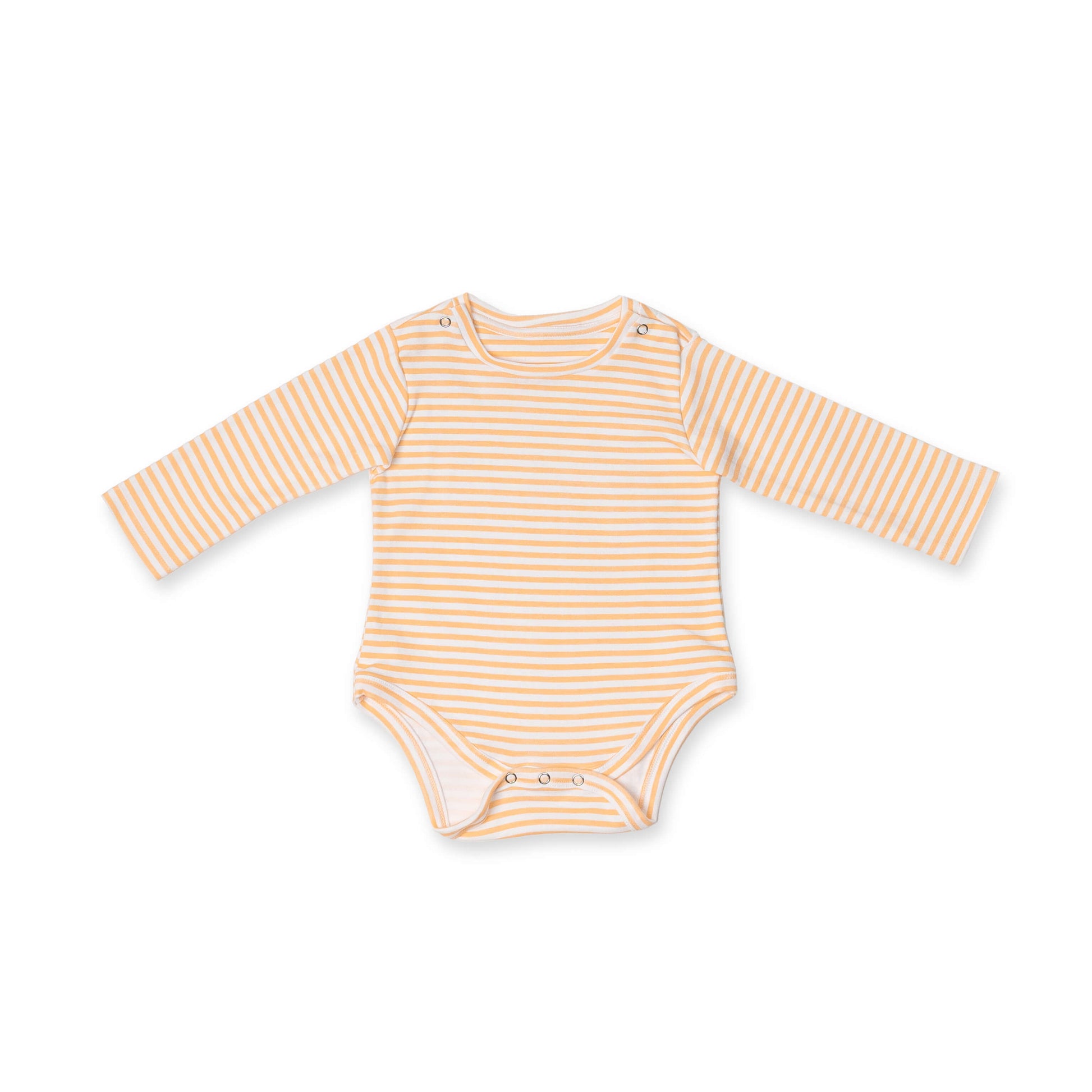 Premium cotton full sleeve Onesie / Bodysuit for boys / girls - Peach stripes