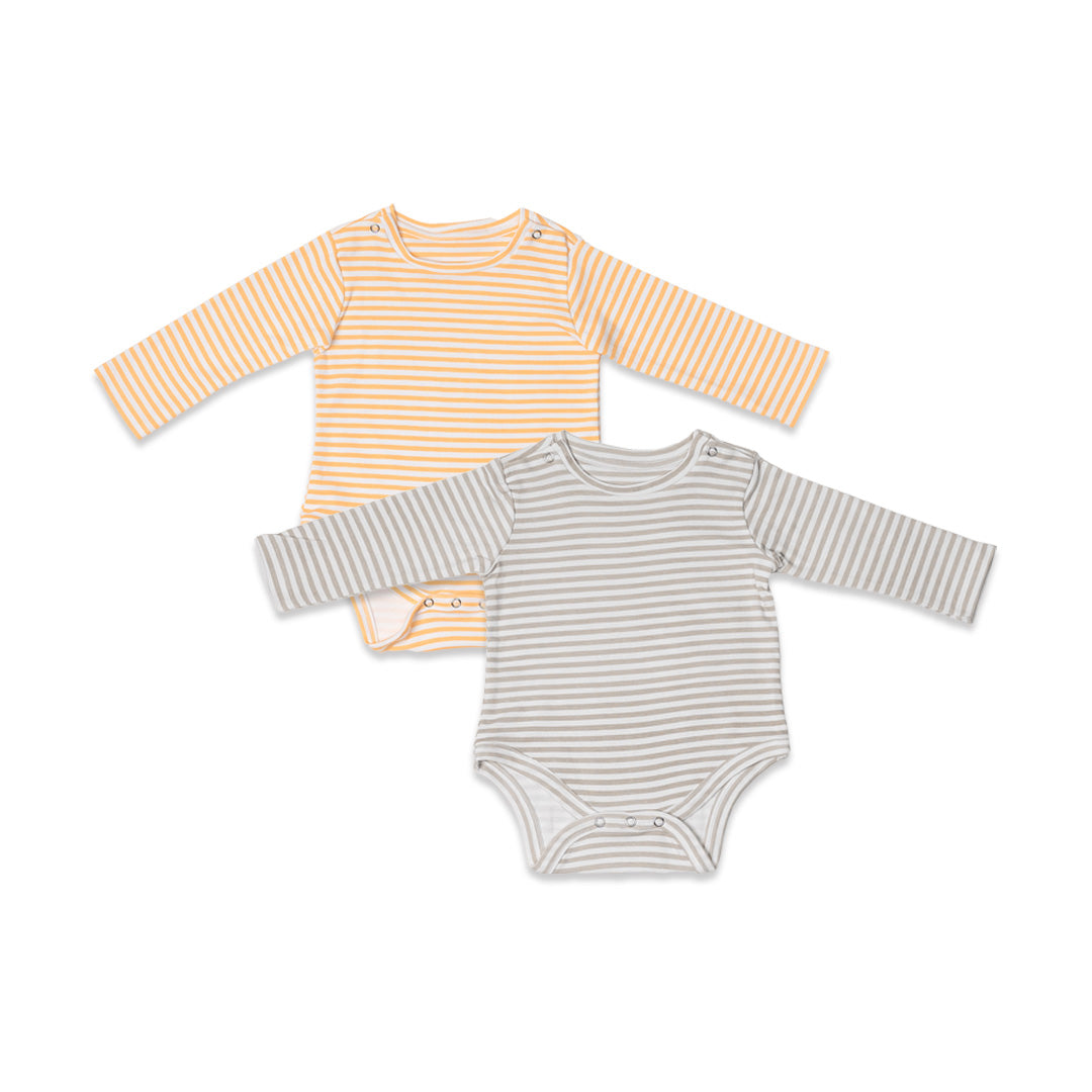 Combination of 2 - Onesies Peach stripes and Grey stripes