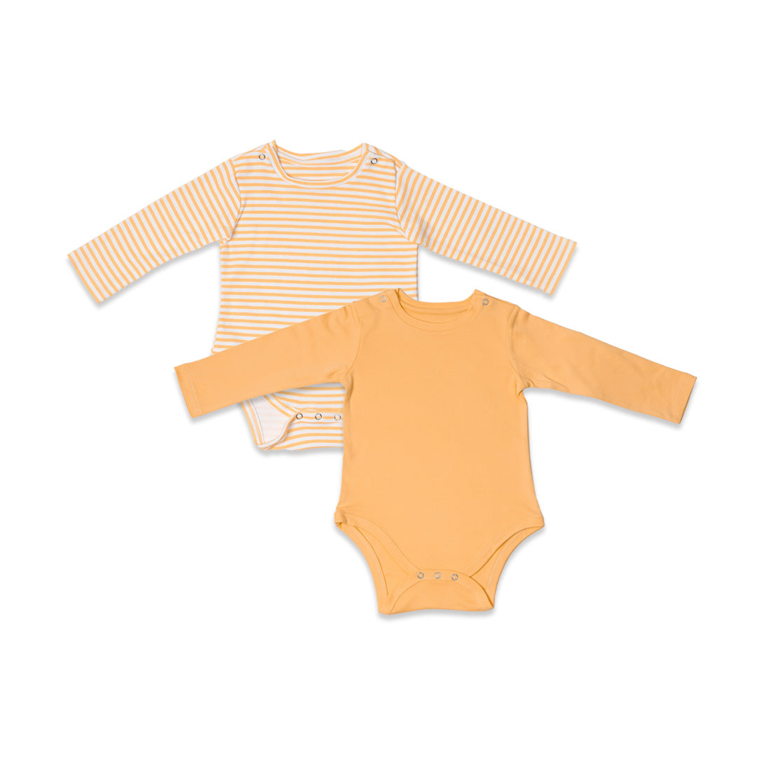 Combination of 2 - Onesies Peach stripes and Peach solids