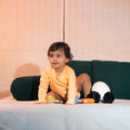 Premium cotton full sleeve Onesie / Bodysuit for boys / girls - Peach solids