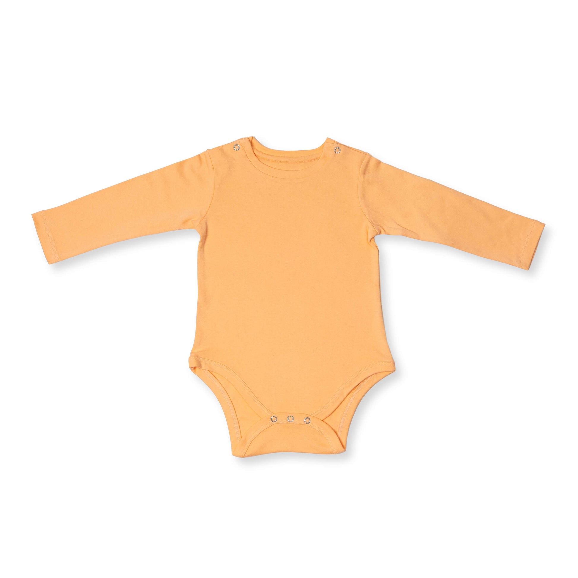 Premium cotton full sleeve Onesie / Bodysuit for boys / girls - Peach solids