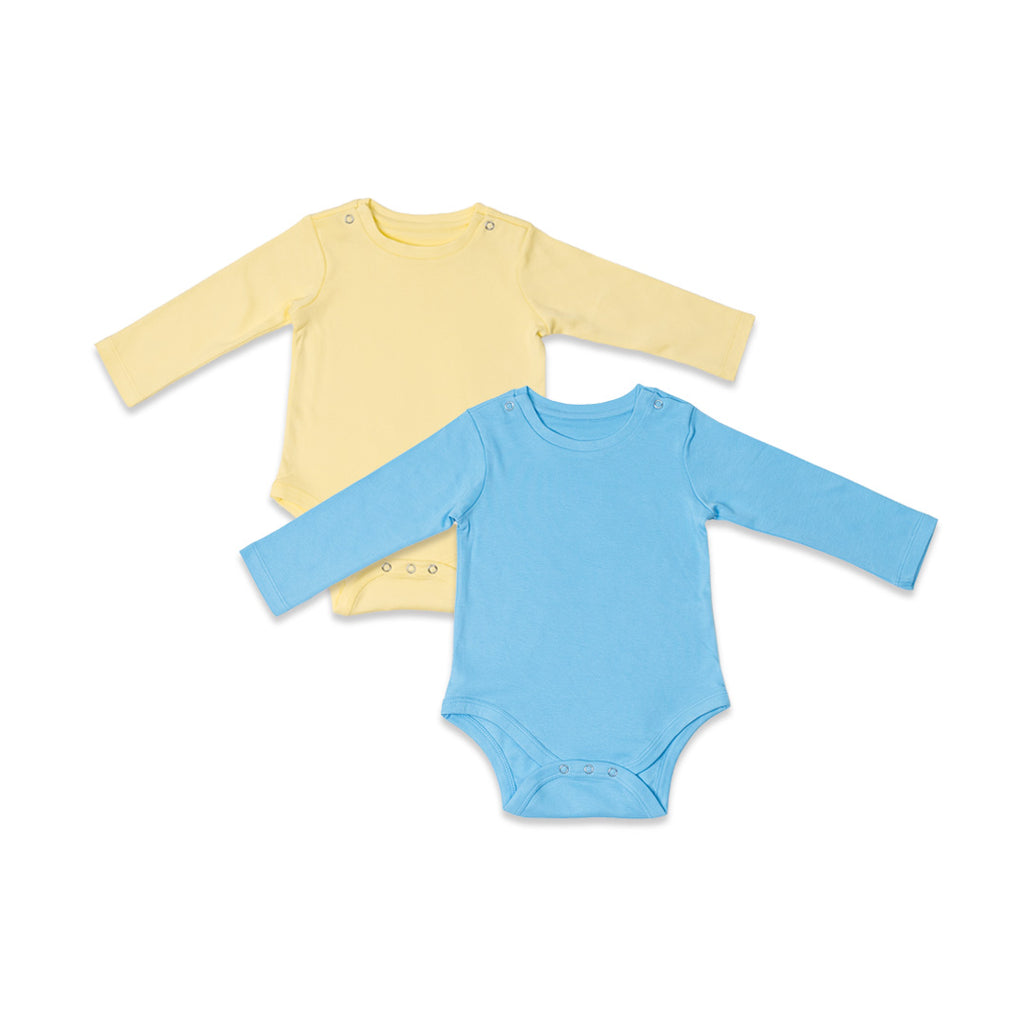 Combination of 2 - Onesies Yellow solids and Blue solids