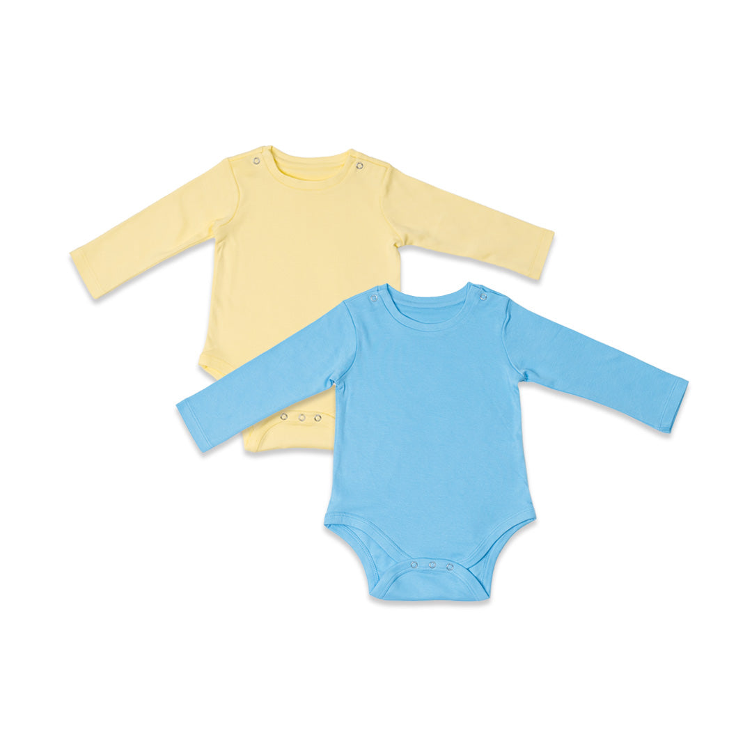 Combination of 2 - Onesies Yellow solids and Blue solids