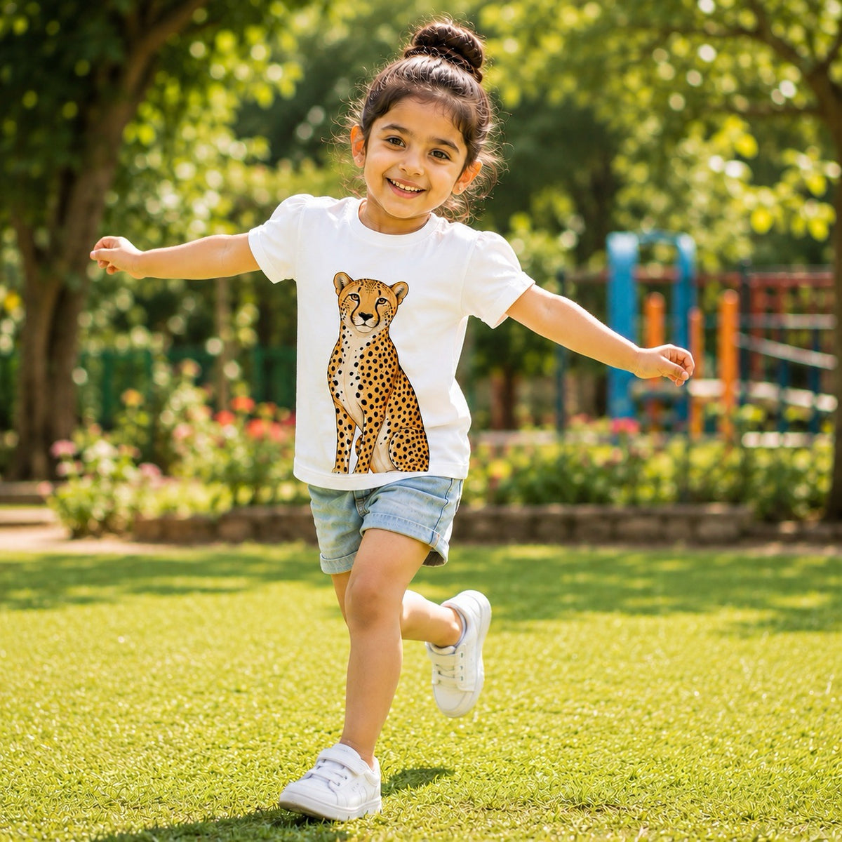 Pretty-Eyed Cheetah Kids T-Shirt