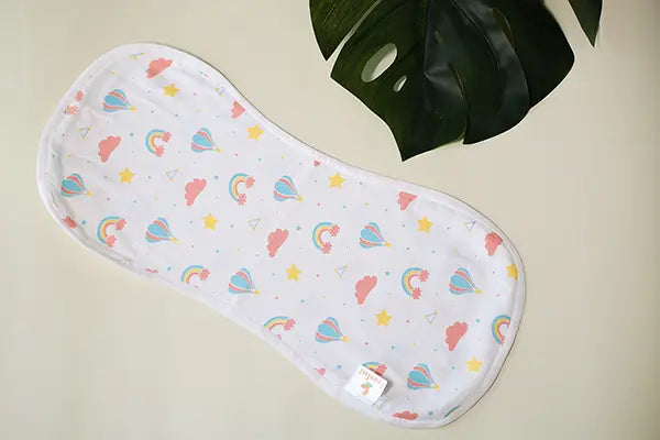 Soak up in Rainbow Print Bamboo Curved Burp Cloth