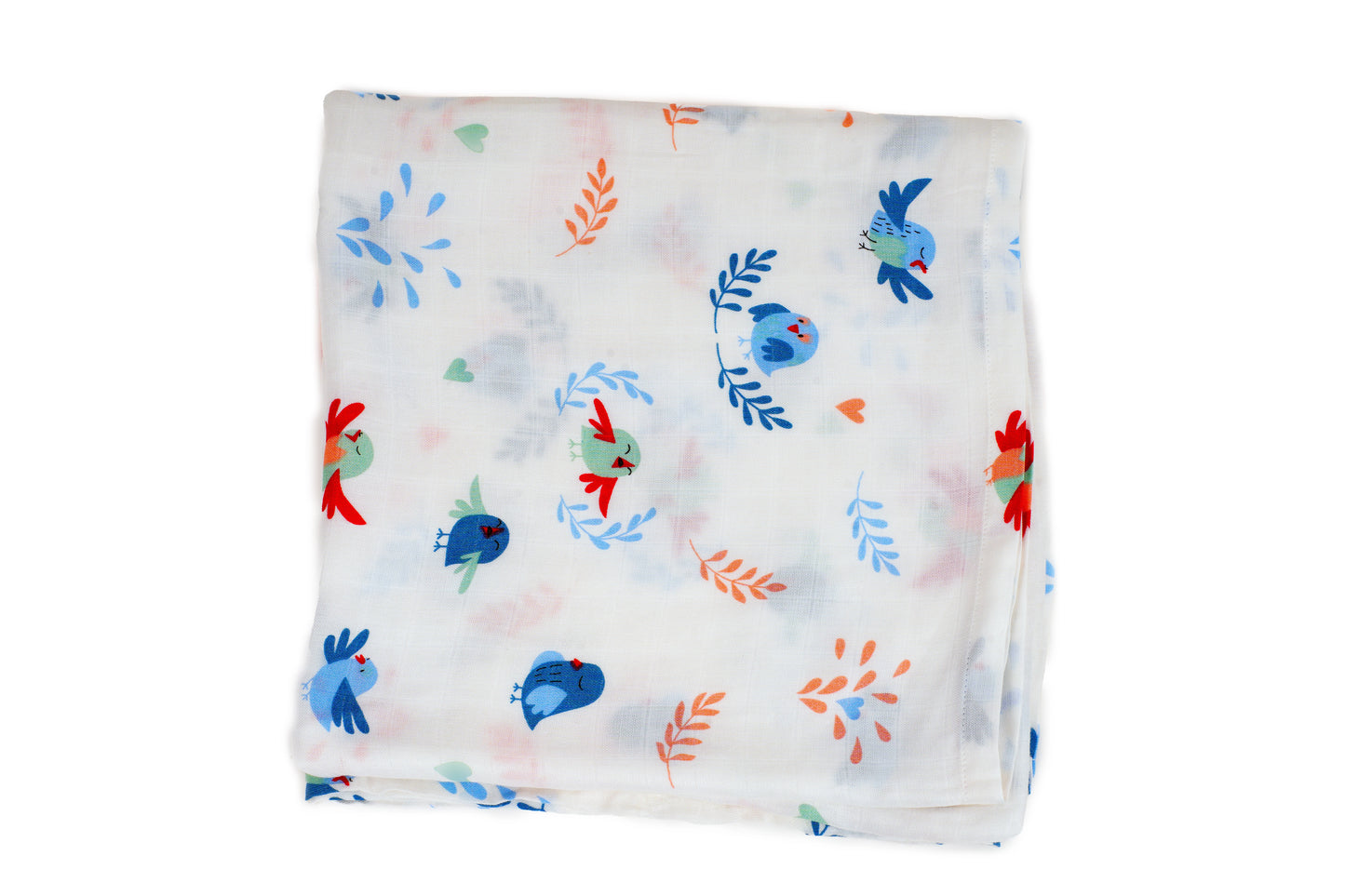 Cuddle up in Chirpy Bird Print Bamboo Swaddle