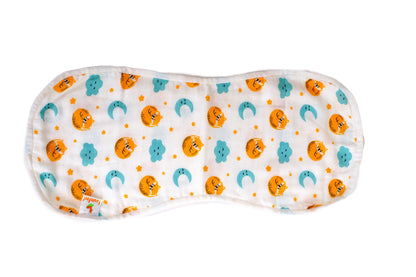 Combination of Cat And Moon Print And Rainbow Print Bamboo Curved Burp Cloth