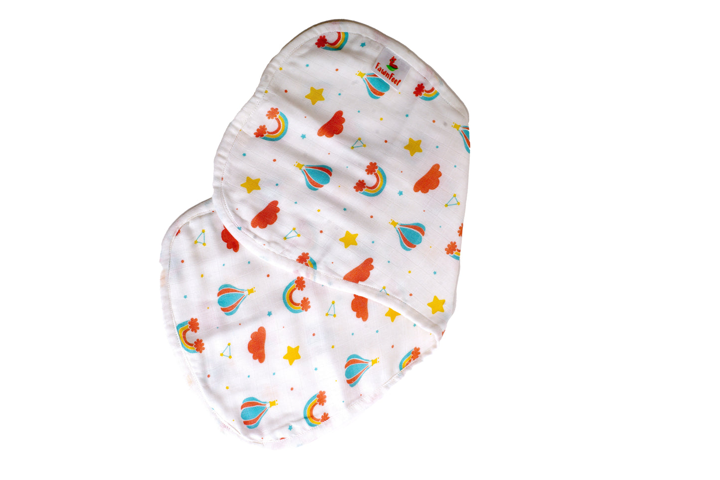 Soak up in Rainbow Print Bamboo Curved Burp Cloth