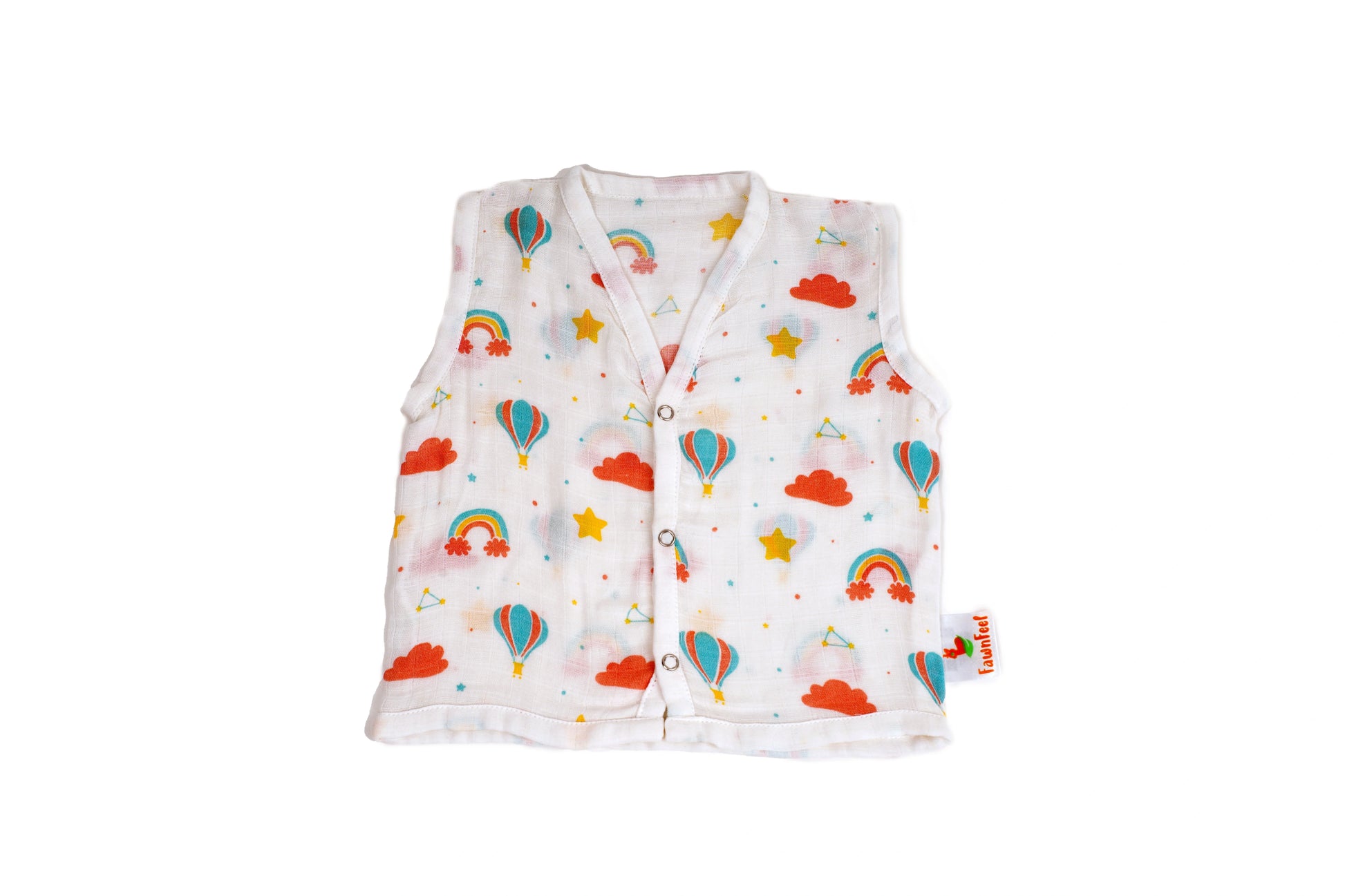 Combination of Cat And Moon Print And Rainbow Print Bamboo Jhabla (Pack of 2)