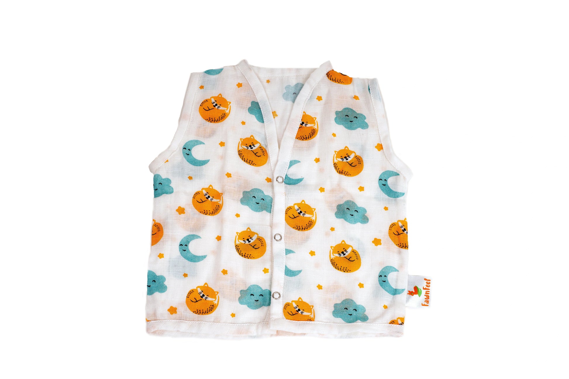 Combination of Cat And Moon Print And Rainbow Print Bamboo Jhabla (Pack of 2)