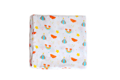 Cuddle up in Rainbow Print Bamboo Swaddle