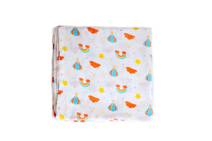 Combination of Cat And Moon Print And Rainbow Print Bamboo Swaddle