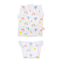 Set of Rainbow Print Jhabla & Nappy