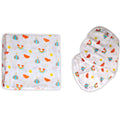 Combination of Rainbow Print Bamboo Swaddle And Curved Burp Cloth