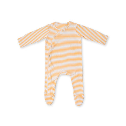 Combination of 2 - Rompers Peach stripes and Peach solids with Deer print