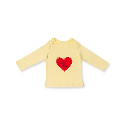 Combination of 2 - T-shirts Blue solids with Tiger print and Yellow solids with Heart print