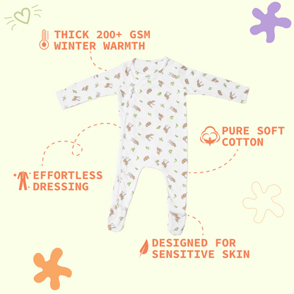 Premium cotton full sleeve Sleepsuit/ Romper for boys / girls - All over Deer print