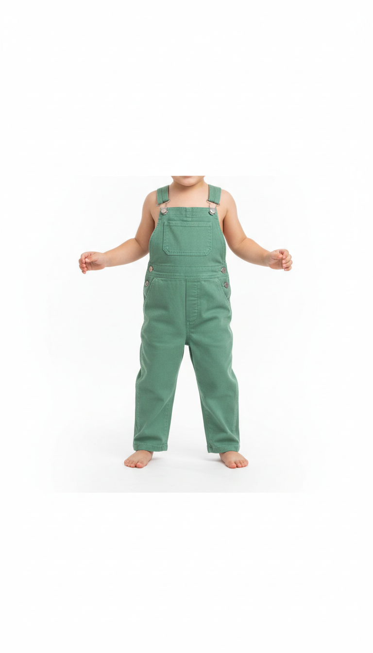 Fresh green canvas overalls