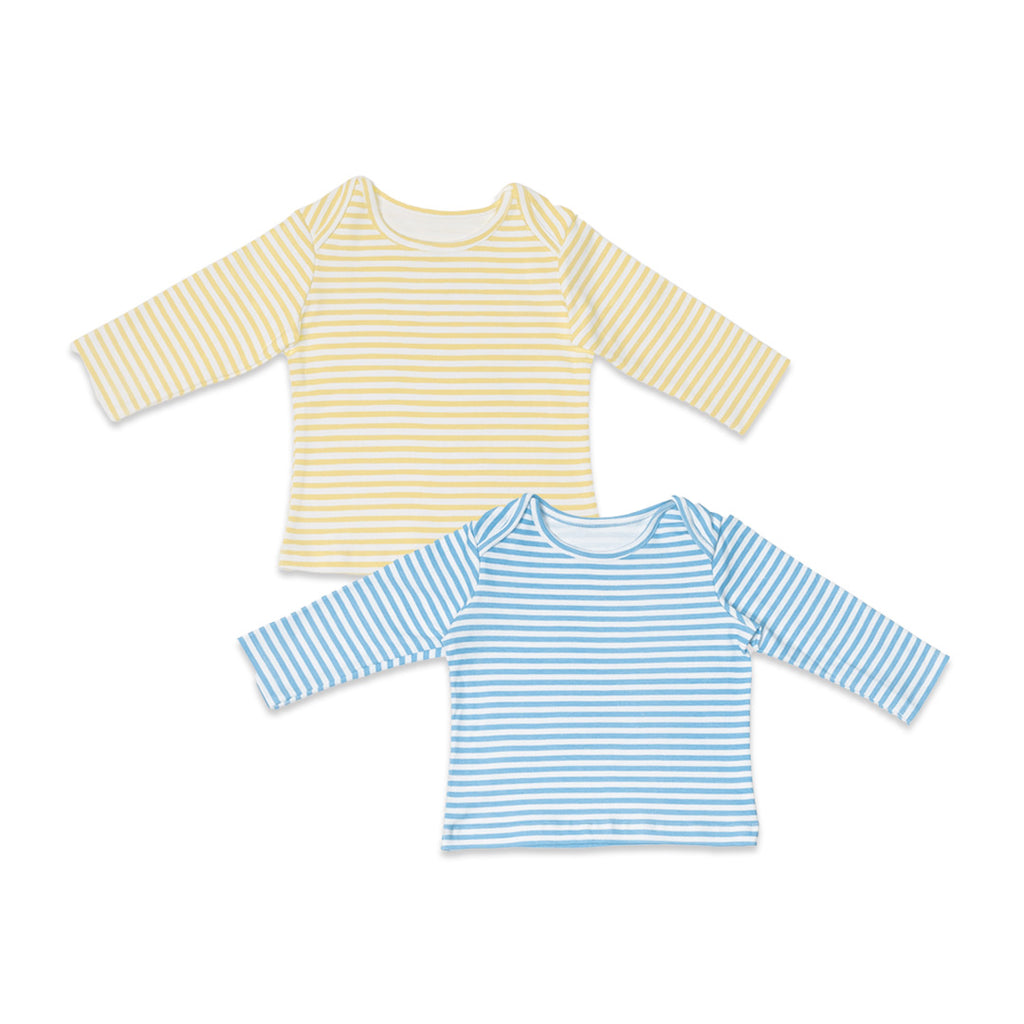 Combination of 2 - T-shirts Blue stripes and Yellow stripes